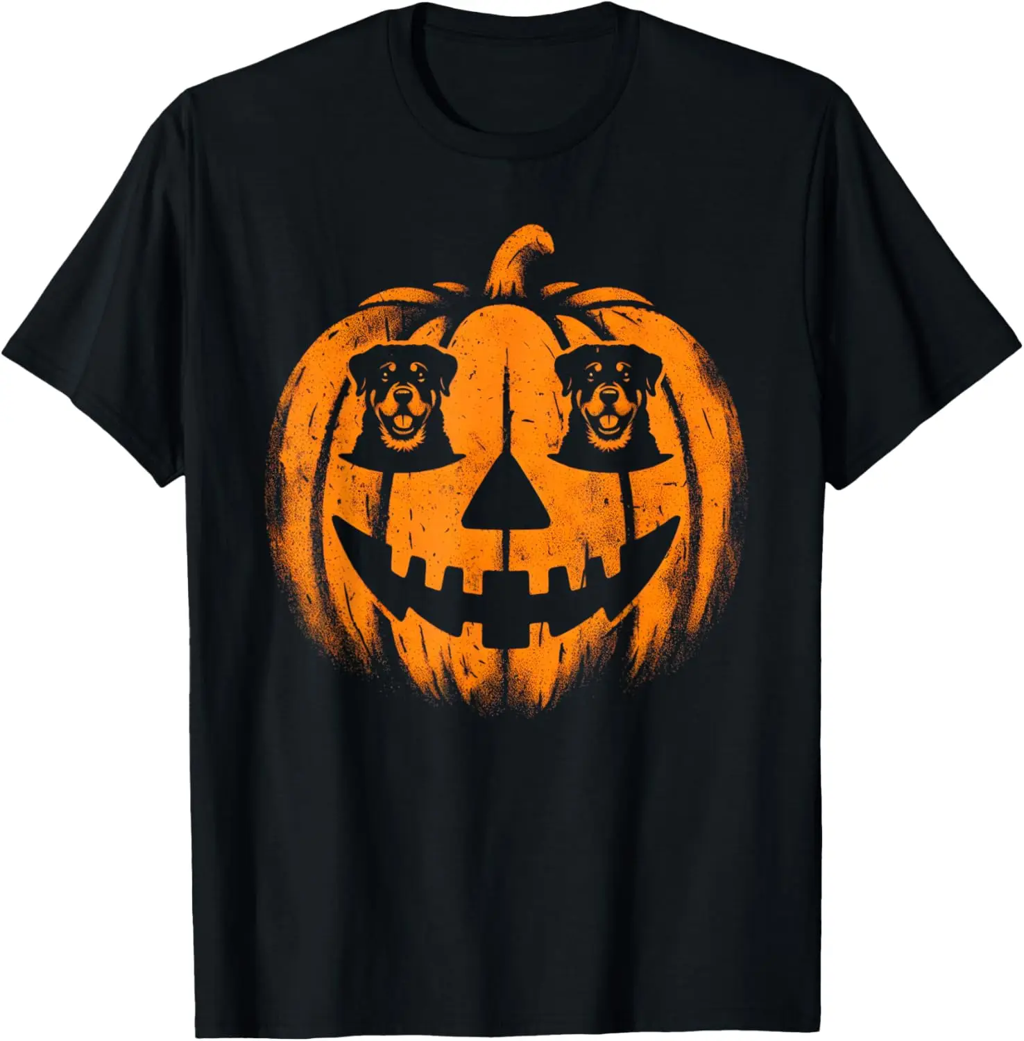 Dog Halloween Rottweiler Jack O Lantern Pumpkin T-Shirt