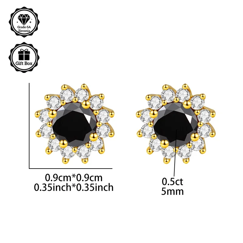LAMVOICE 1 Carat Zirconia Hypoallergenic Jewelry for Women/Stud Earrings with Earrings Christmas Gift Snowflake Stud Earrings