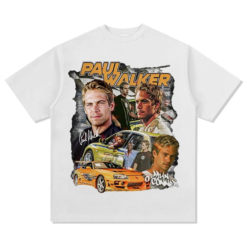 Fast Furious T Shirt Paul Walker Print T Shirts Fashion Vintage Trend Tops Pure Cotton Adult Child Clothing Streetwear Loose Tee