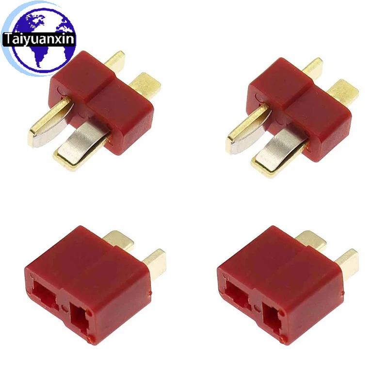 100PCS Anti-skidding Deans Plug T Style Connector Female / Male Socket for RC Lipo Battery ESC Rc Helicopter