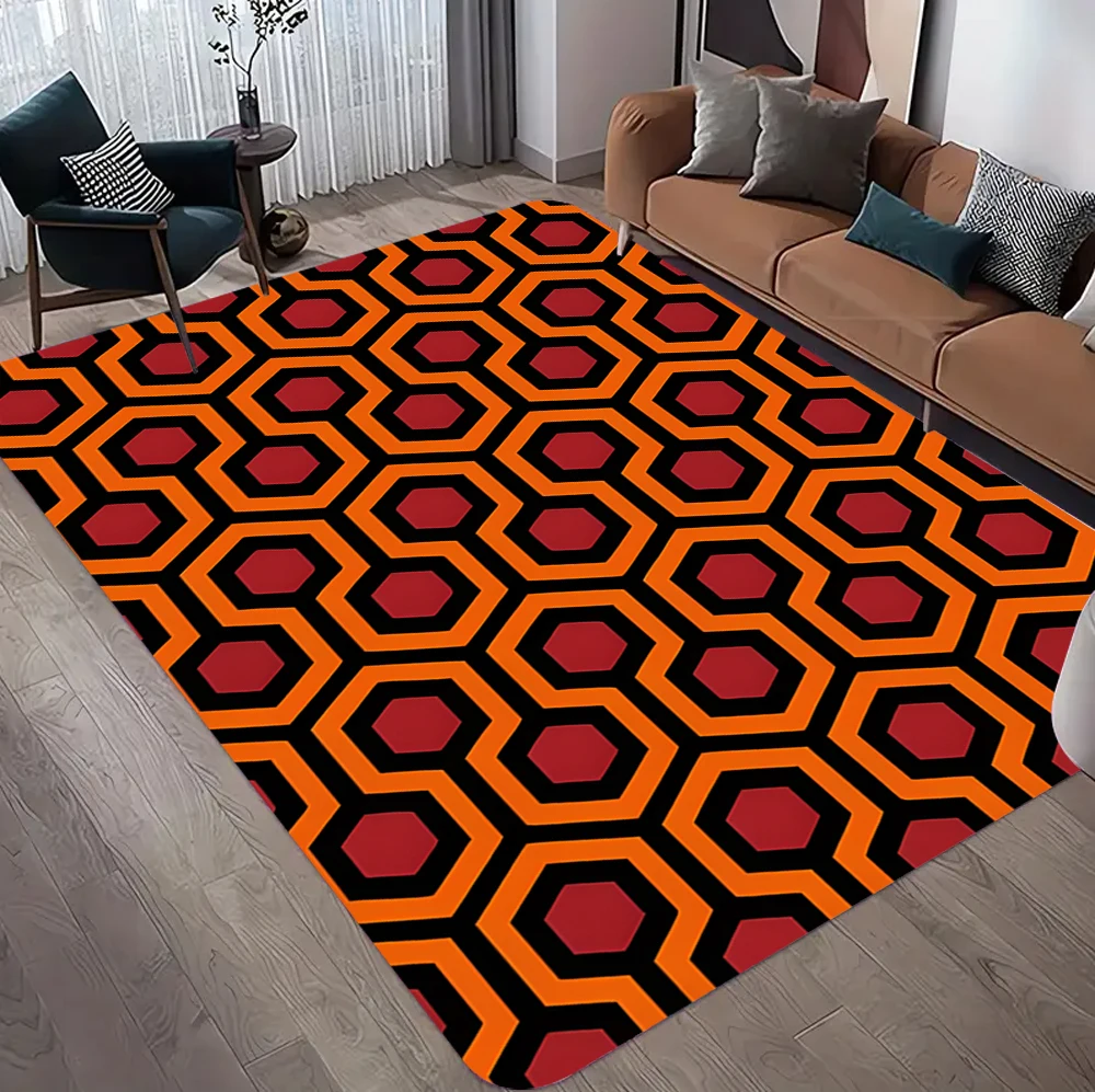 Brown Groovy Retro Area  Brown Orange Geometric Rug Groovy Dorm Decor Tangerine Mid Century  Retro Home Decor Area Rug