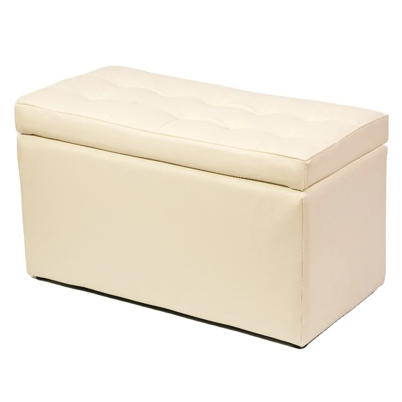 Custom Modern Synthetic Leather Storage Ottoman Stool for Apartment School Bedroom Dining Living Room Use-Multi-Purpose Bench