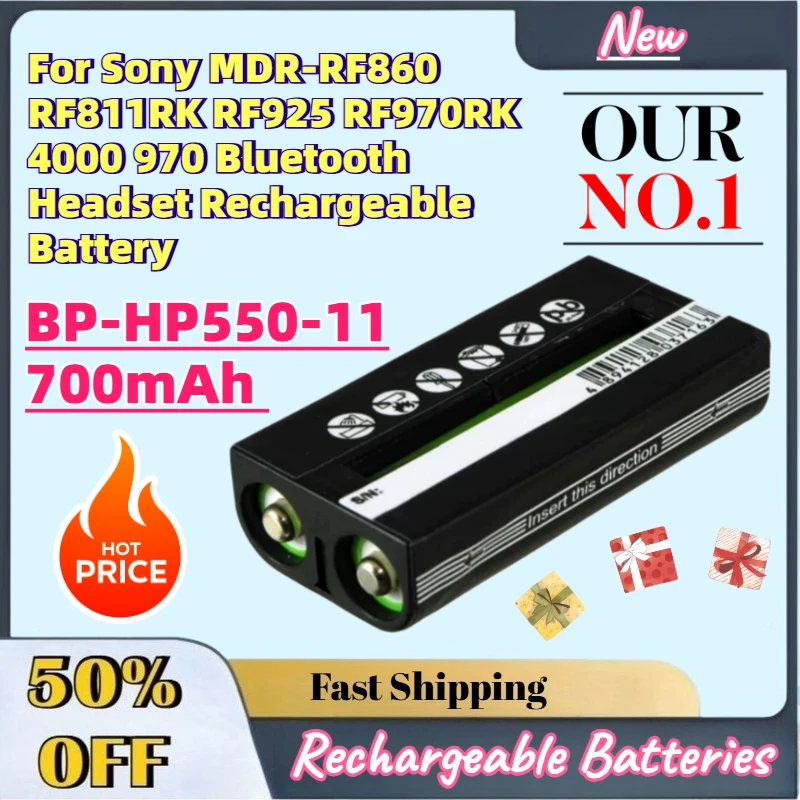 

Upgrade BP-HP550-11 700mAh 2.4V Battery for Sony MDR-RF860 RF811RK RF925 RF970RK 4000 970 Bluetooth Headset Rechargeable Battery