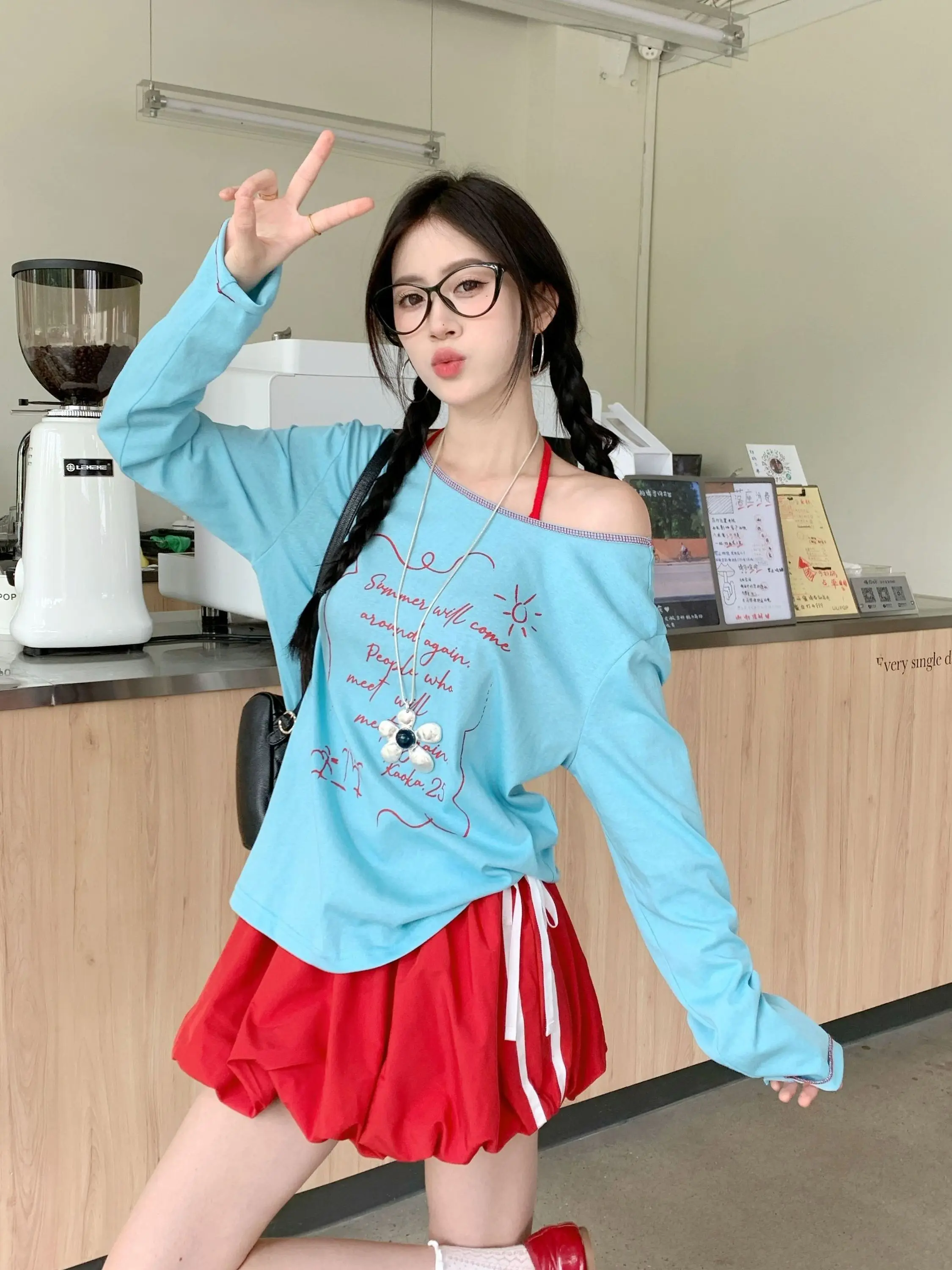 Ladies Fashionable Lazy Style Two-Piece Set with Strapless Tube Top Long Sleeve Vest Cover up Autumn 2026 New Arrival