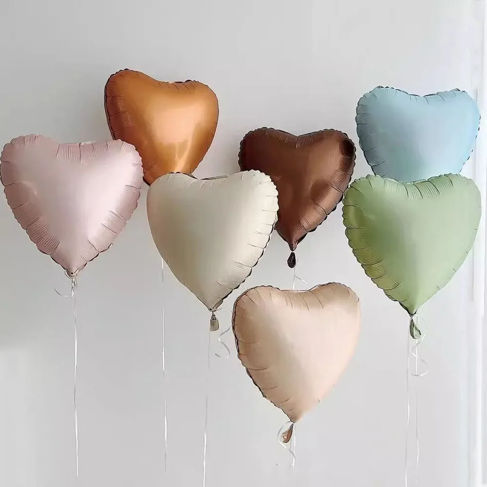 10/5/3Pcs Cream Heart Foil Balloons 18inch Multi Pink Beige Heart Helium Balloons for Wedding Birthday Party Decorations Globos