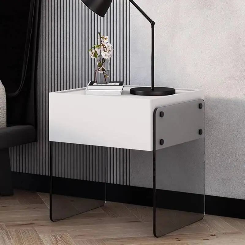 

Luxury Bedside Table Living Vintage Black Industrial Room Unique Bedside Drawer Indoor Hotel Stolik Nocny Bedroom Ferniture