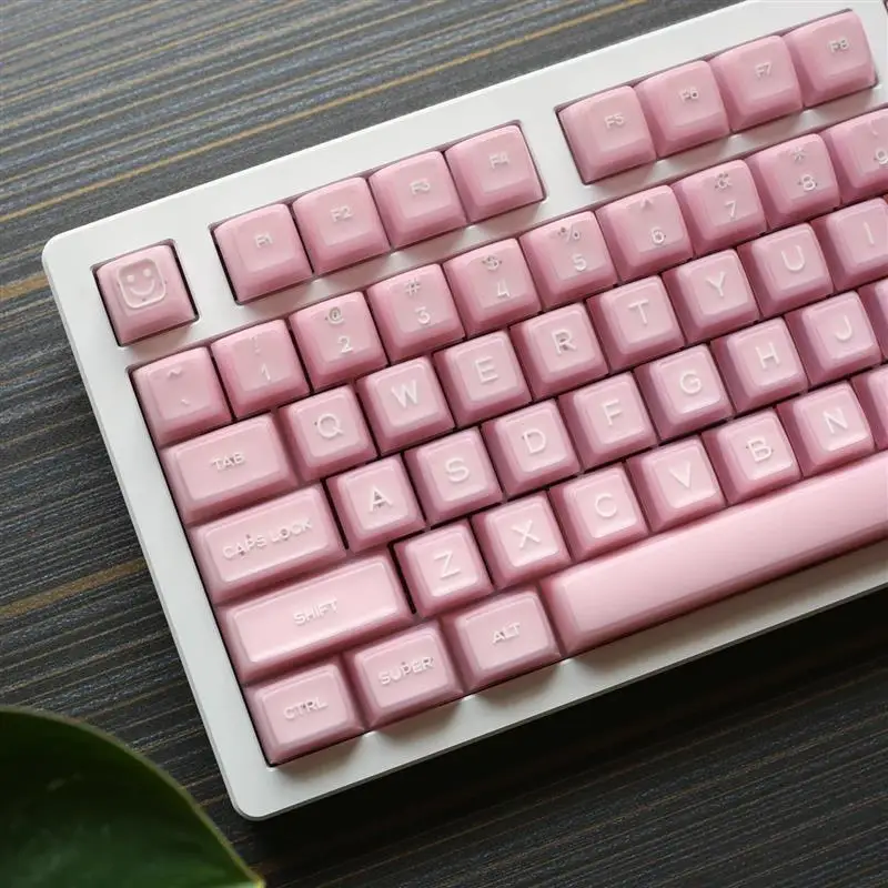 Pink Translucent Keycap Custom PBT Double Shot SA Profile Keycaps for Mechanical Keyboards 142 Keys Caps for GMK87 GMK81