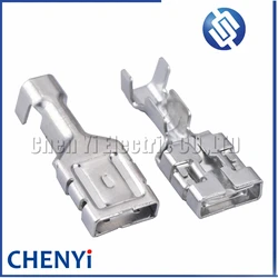 10/20 Pcs 9.5 mm Female Auto Crimping Wire Terminal Copper Splice Brass Pins G257 ST741394-3 7116-3250 7116-3250 DJ626-D9.5×1.2C