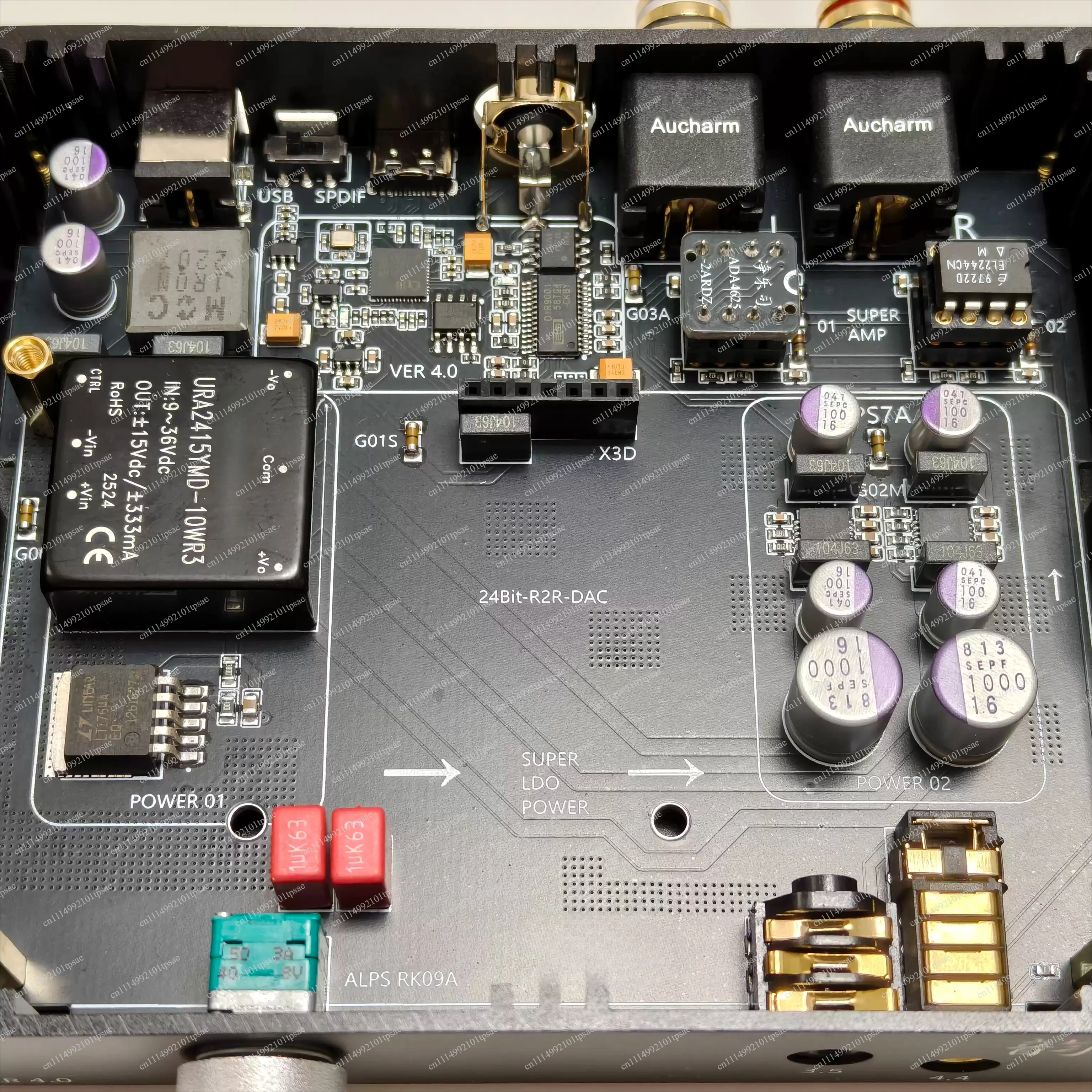 Upgraded R2R V4.0 Decoder RCA/3.5/4.4 Output Supports Coaxial / USB Input with Volume Adjustment CNC Case PCM 24bit