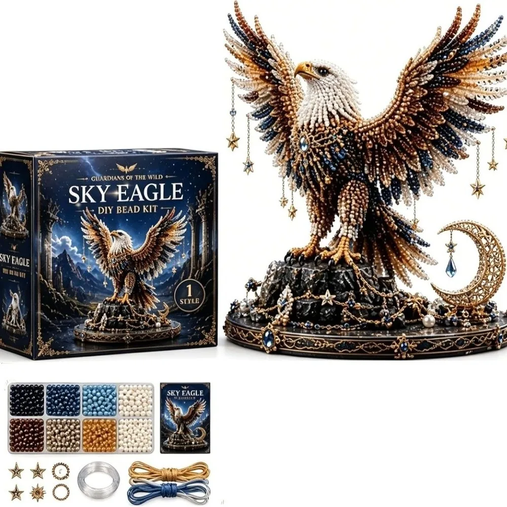 3D Design Animal Guardian Beading Kit Animal Shape Handmade Animal Bead Set Material Package with Colorful Beads Bead Craft Set