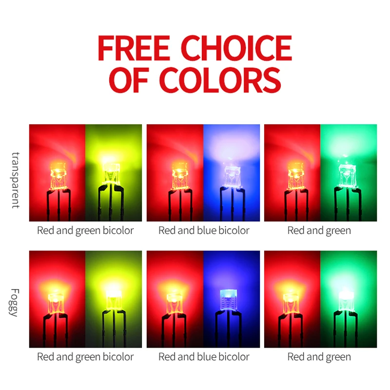 1000pcs 2x3x4 square two color transparent/foggy