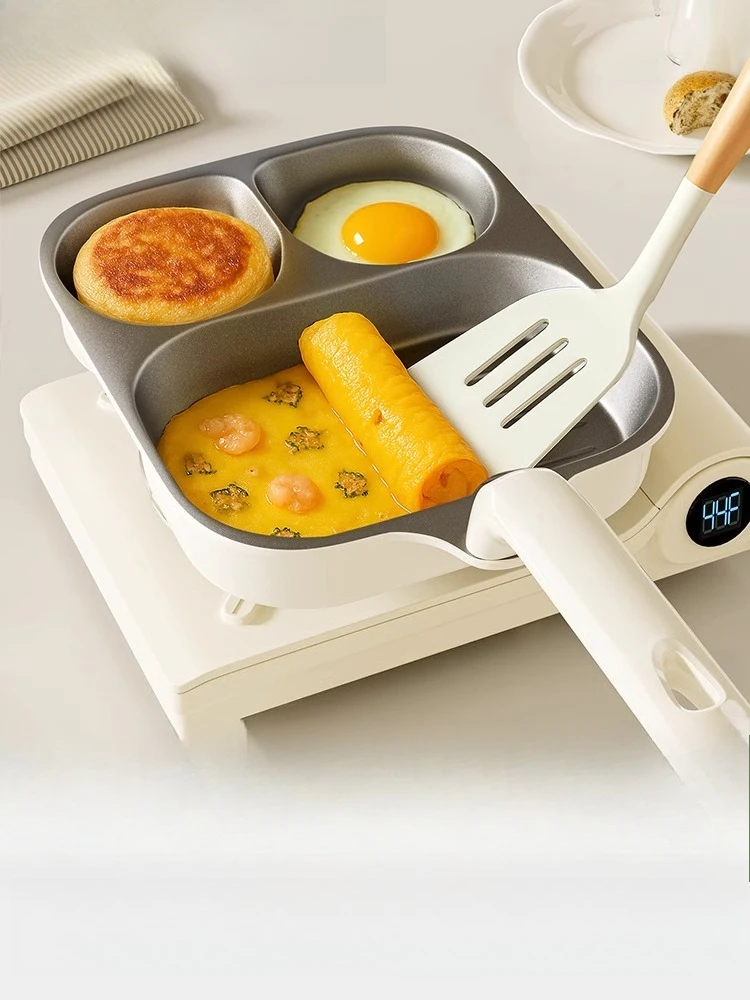 

PAE Титановая керамическая сковорода для омлета 3-в-1 Сковорода для завтрака Яйца Бургер Сковорода для стейка с антипригарным покрытием