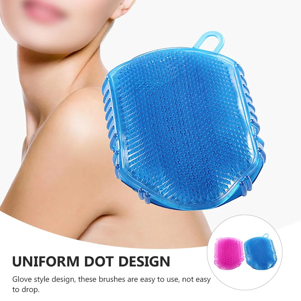 

2 pcs PVC Massage Brushes Double Sided Body Scrub Bath Gloves Smooth Comfortable Easy Clean Household Shower Practical