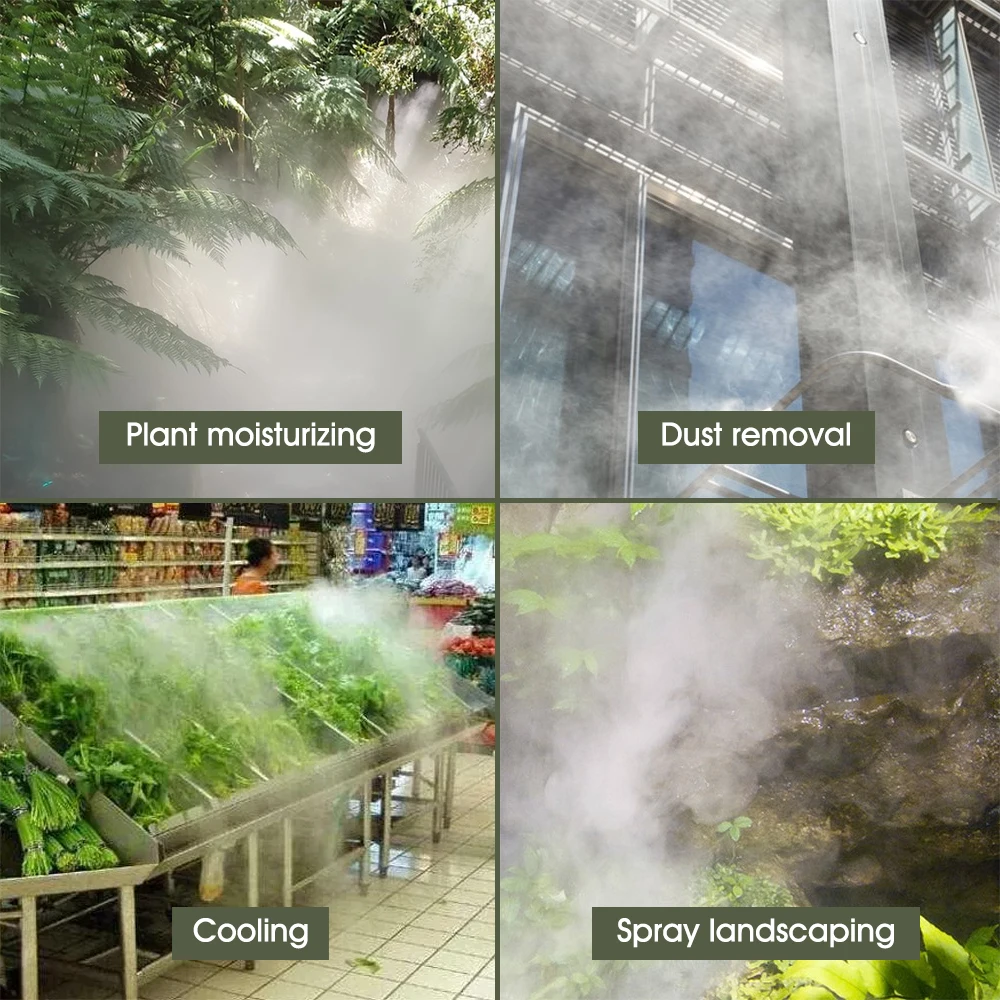 5PCS 30-60L/h Cross Misting Sprinklers Fog Water Spray Plant Humidifier for Irrigation System Garden Greenhouse Atomizing Nozzle