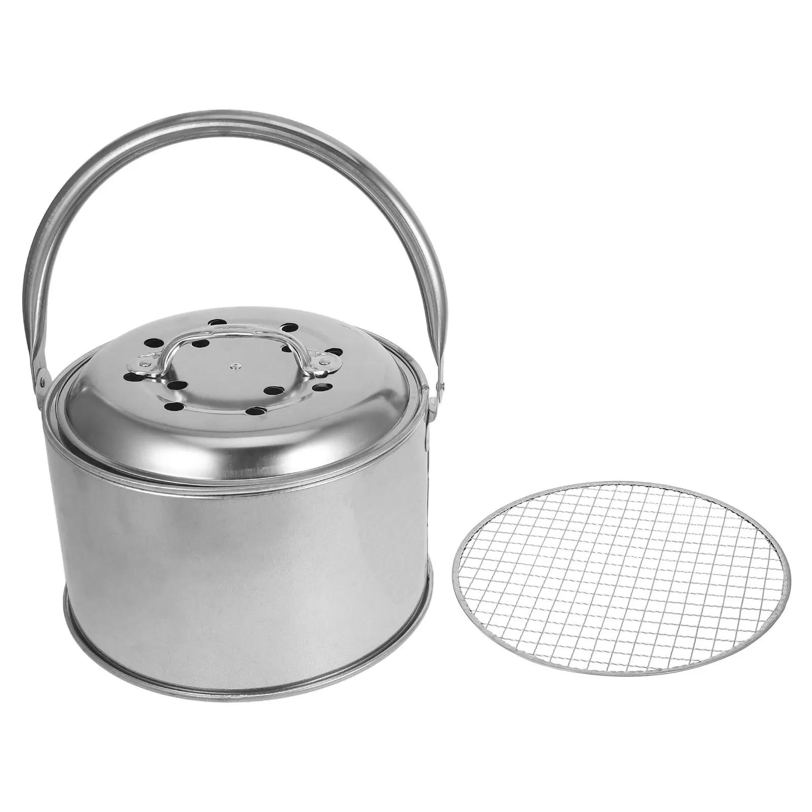 

1Set Fire Pit Barbecue Grill Portable Outdoor Cooking Equipment Iron Grill Rack for Camping Backyard Gathering