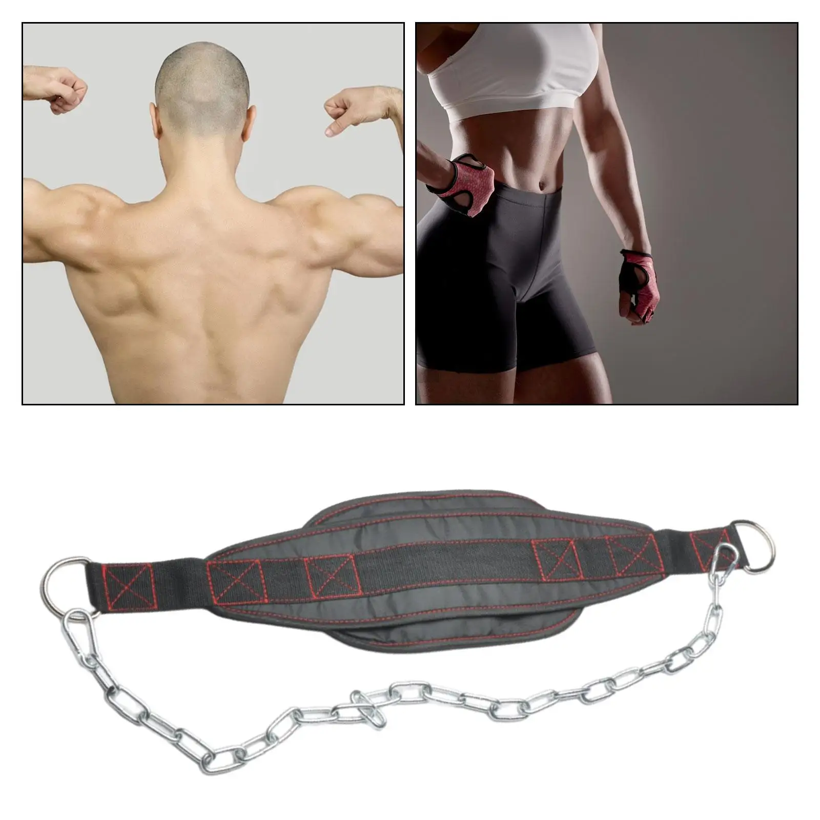 Cinturón de inmersión con cadena para gimnasio, soporte de cintura para entrenamiento de fuerza, ligero y duradero, levantamiento de pesas