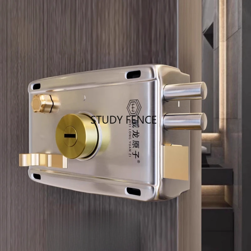 1 Set of Old Style Anti-theft Lock for Household Use C-grade Metal Lock Core Household Hardware Lock Accessories with Keys