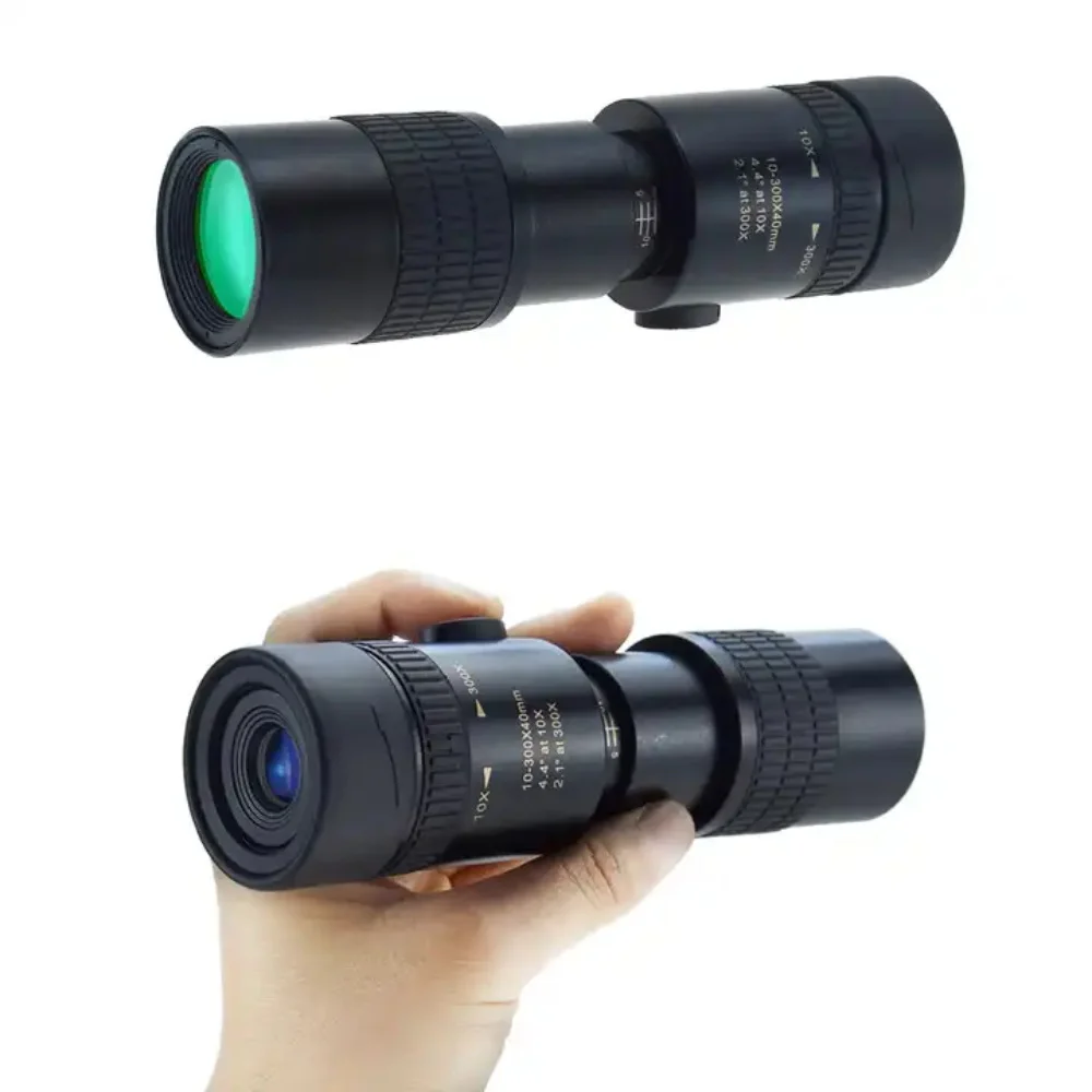 30mm 휴대용 미니 확장 가능한 단안 렌즈 조류 관찰 미러, 야외 캠핑용, 10-300x40mm