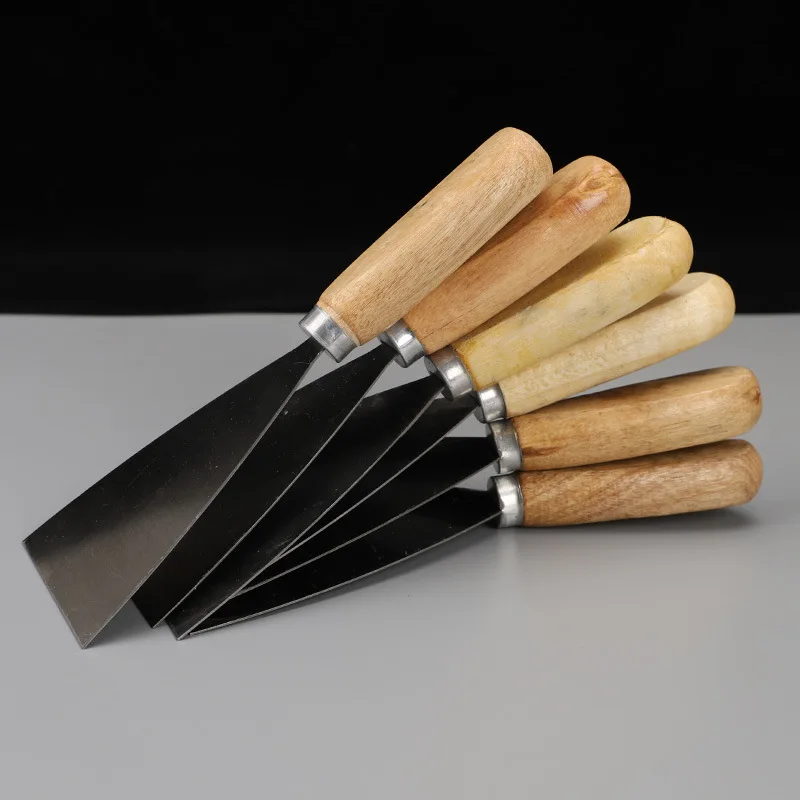 Wooden handle caulking small putty knife wiping mud batch gray knife paint cleaning spatula factory wholesale