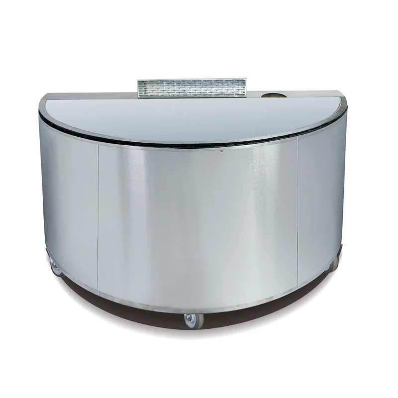 Semi-circular Japanese-style teppanyaki with lower exhaust fan, iron plate grill oven c