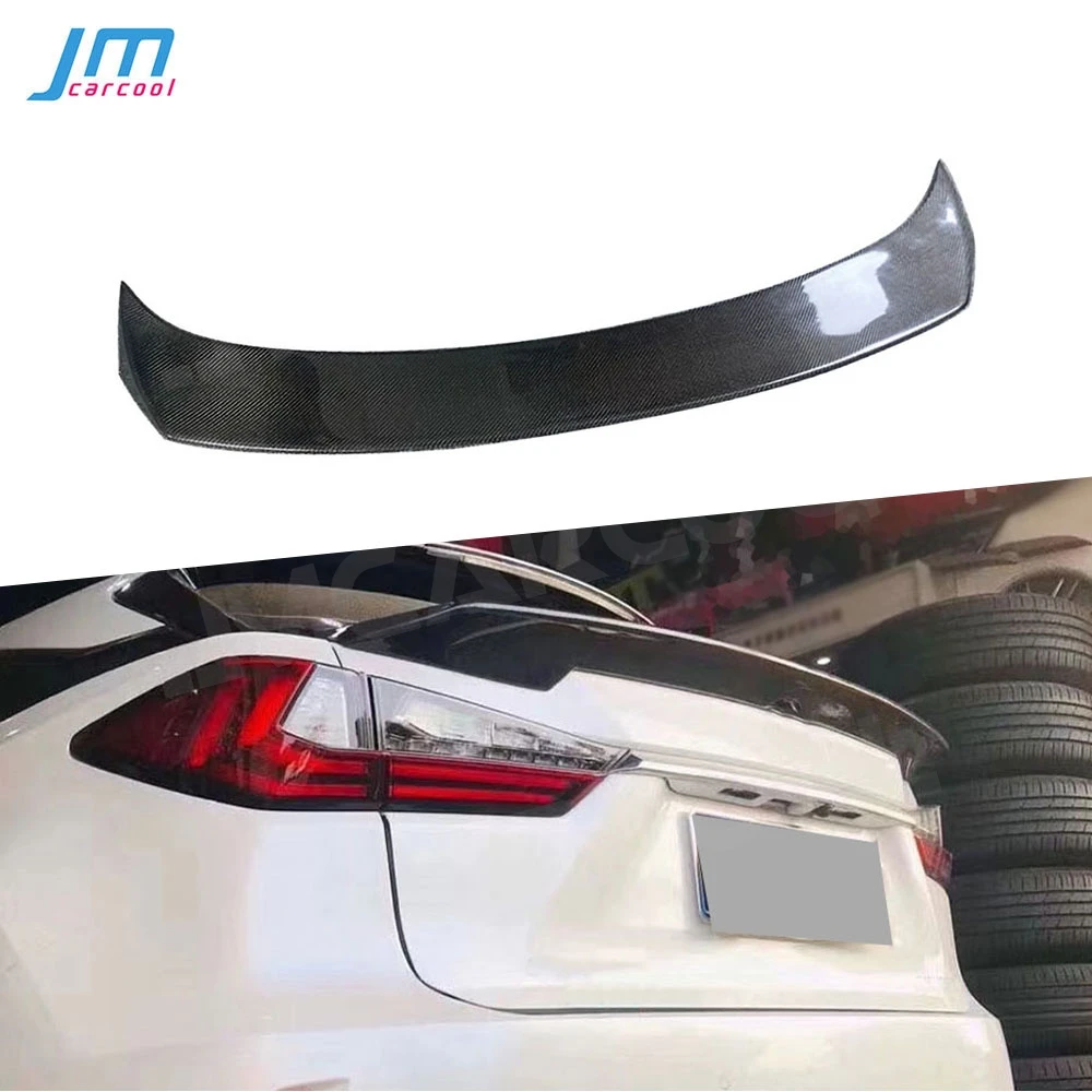 Carbon Fiber Rear Spoiler Boot Middle Wings For Lexus RX300 2016-2021 FRP Black Unpainted Trunk Trim Sticker Car Body Kits