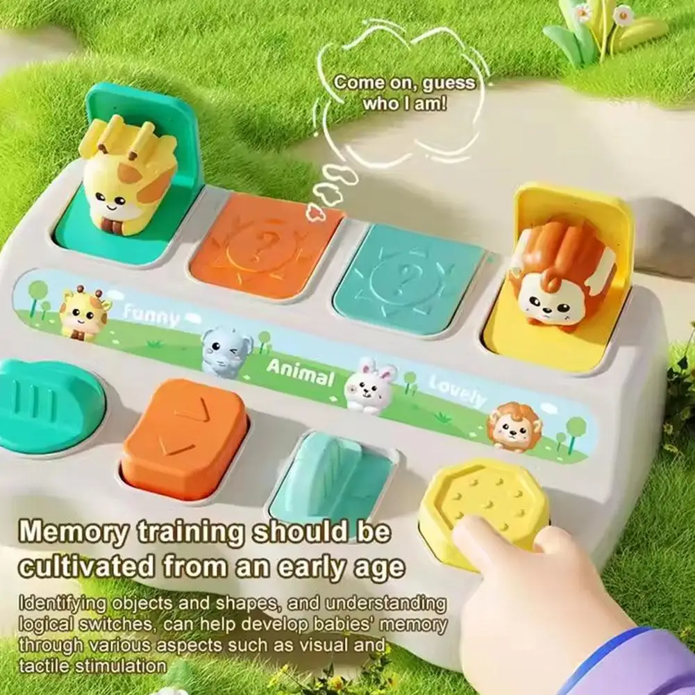 Interactive Pop Up Animals Toys Kids Hide Seek Switch Box 6 12 Months Cause and Effect Toys Montessori Development Sensory Toys