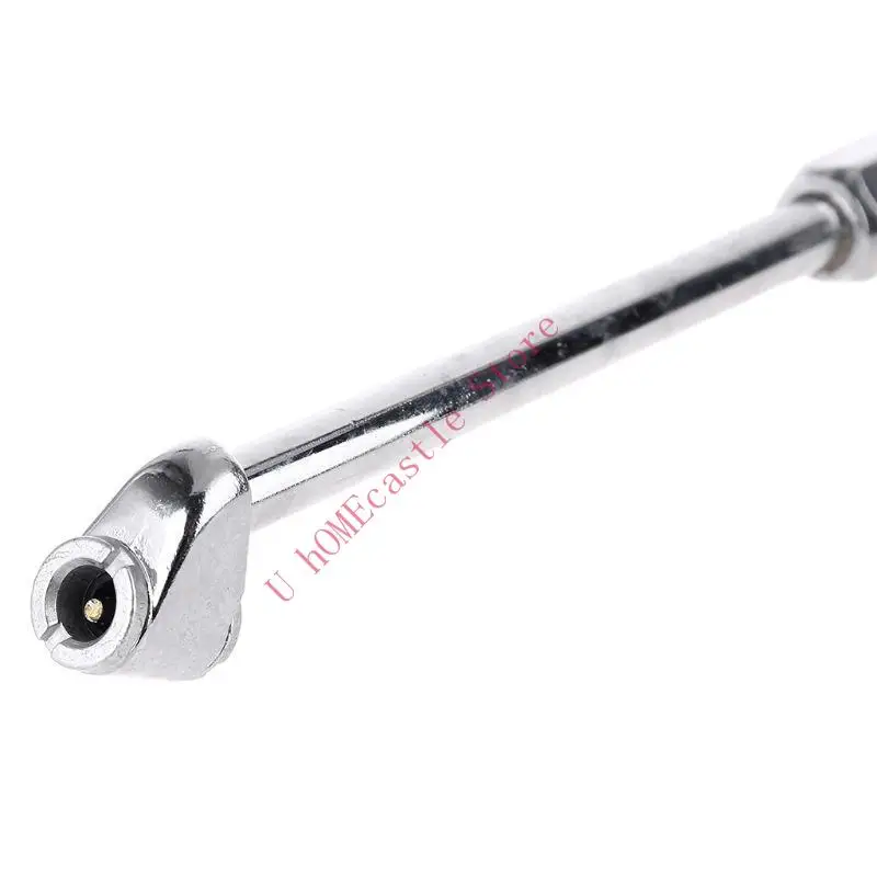

63HF Air Tire Pressure Inflator Gauge with Rubber Air Hose Dual for Head Tire Air Chu