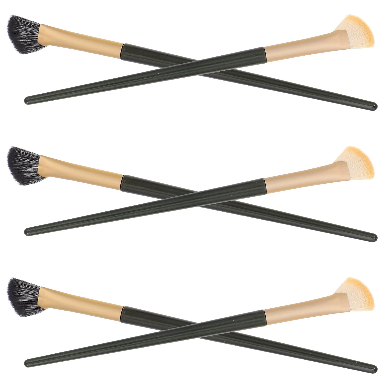 6 pçs nariz sombra escova angular maquiagem corretivo delineador sombra conjunto de ferramentas de precisão preto branco sobrancelha escovas