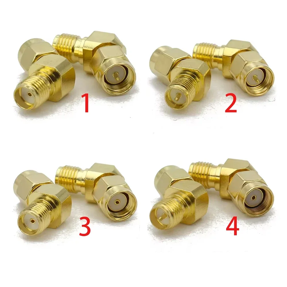 1PCS SMA Male To SMA Female 45 135 Degree Bevel Adapter RP SMA Elbow RF Connector Gold Plated  for WiFi Antenna FPV Drone