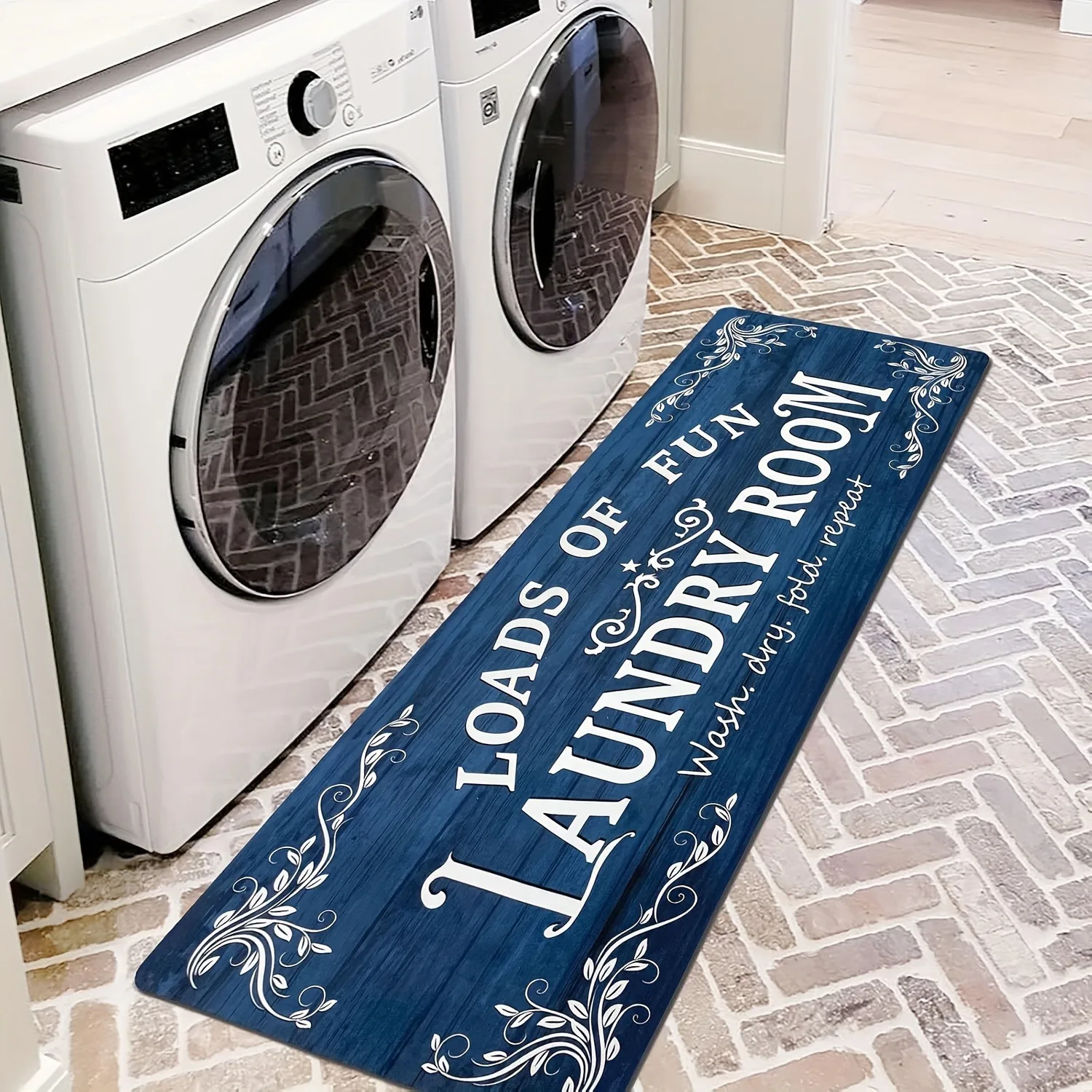 

1PC LAUNDRY ROOM Pattern Kitchen Rug Non-Slip Door Mats Pop design Bathroom Rug Bath Mat Carpet for Home Sink Laundry Decor