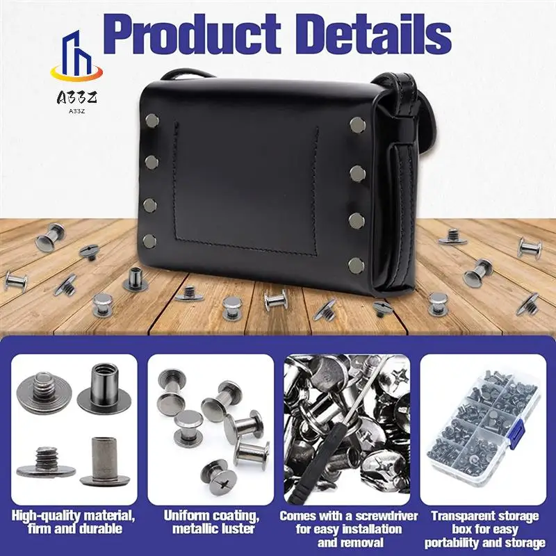

A33Z-150Sets Chicago Screws Assorted Kit M5 Chicago Крепежные винты из углеродистой стали для украшения черного цвета