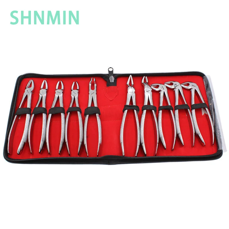 

10pcs/set Stainless Steel Dental ExtractionForceps Pliers kit Dental Elevator ToothExtraction Forcep Pliers Kit