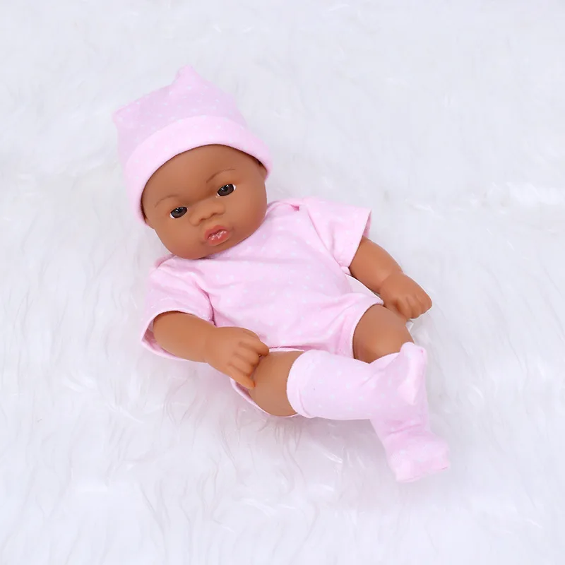 Brown Reborn Dolls Mini Soft and Full Body Vinyl Newborn Doll 20cm Baby Toys Soft Touch High Quality Doll for Children Toys Gift