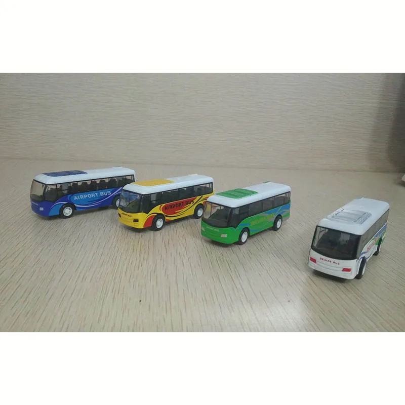 1:8 Mini lega autobus auto giocattolo modello creativo realistico carino autobus auto bambini tirare indietro auto giocattolo ornamento da tavolo regalo per ragazzo