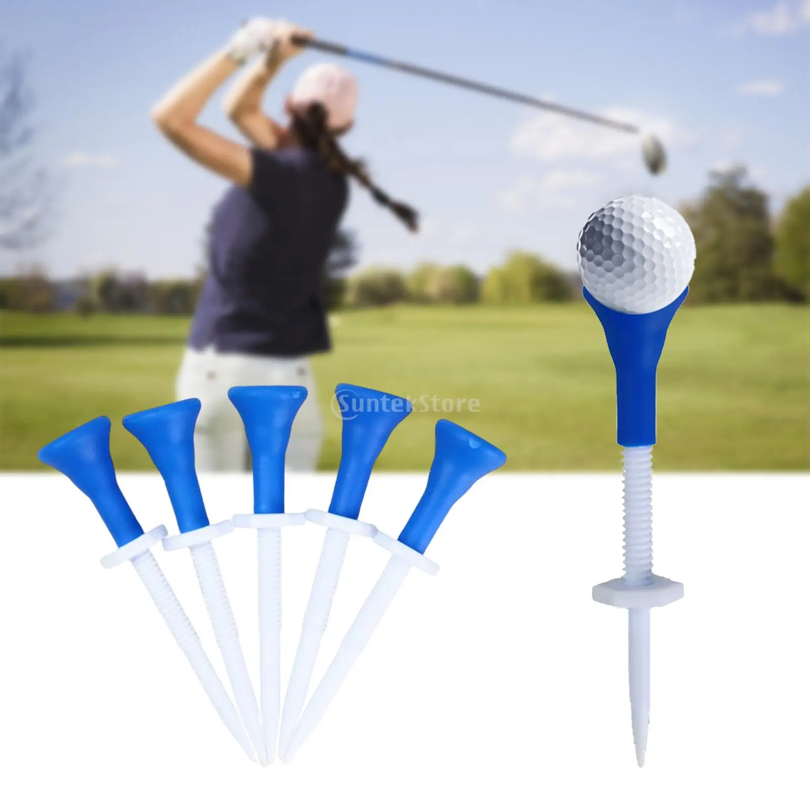 MagiDeal High Quality 4 Pieces Durable Flexible Plastic Spring Golf Tees Set Golf Accessories