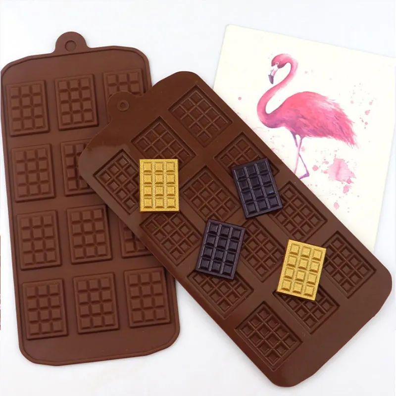 12 Cell Cavity Mini Chocolate Bar Candy Professional Silicone Mould Decor Cake