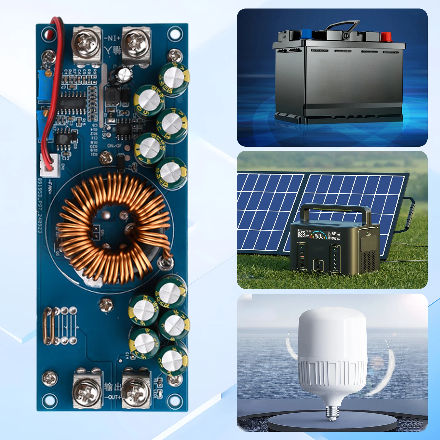 High Power 15000/1200W DC-DC Boost Converter DC15V-90V to DC2.5V-72V 30A Adjustable Step-Down Power Supply Constant Voltage