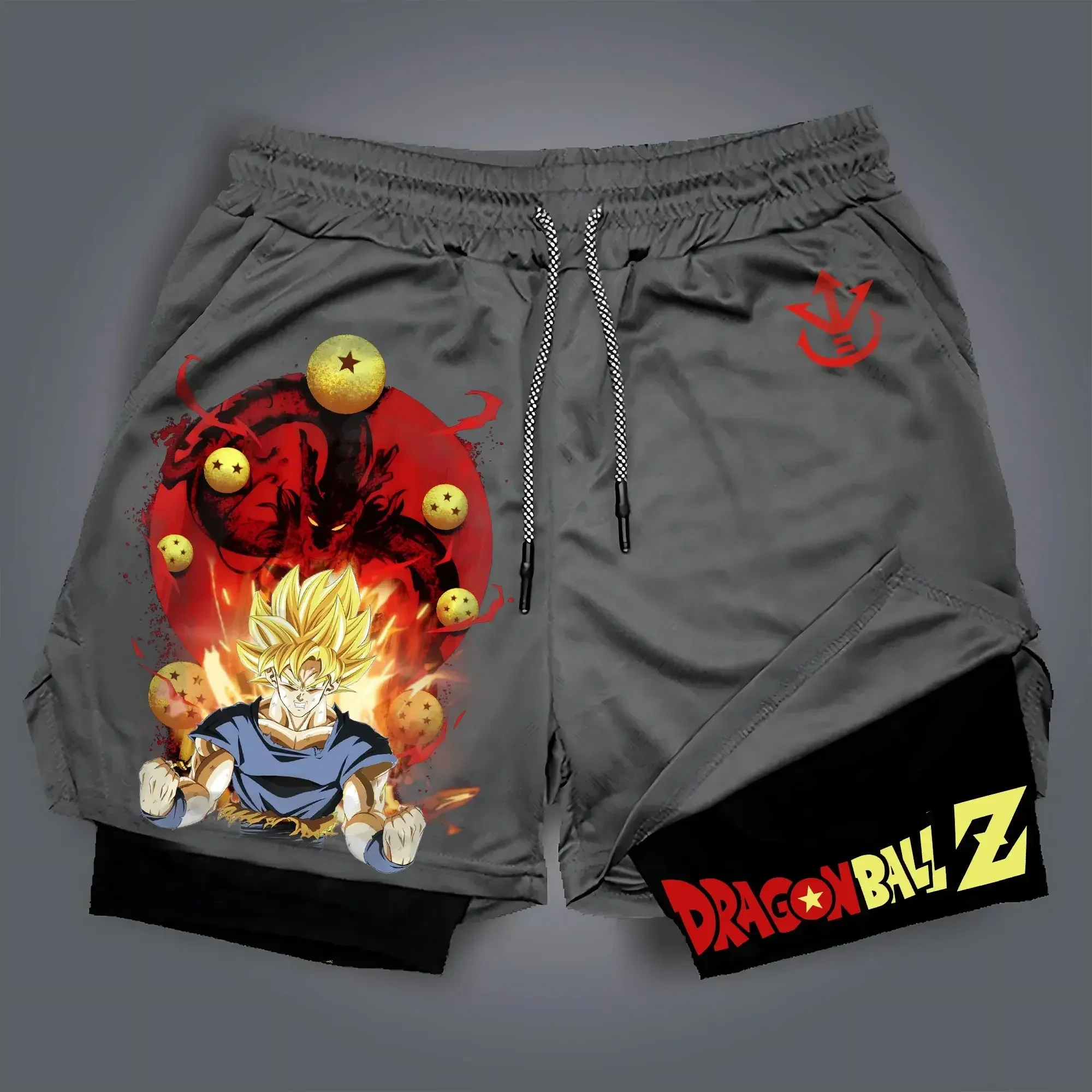 2026 Dragon Ball Anime Men's Shorts Double Layer 2-in-1 Breathable Quick-Dry Beach Pants New Summer Y2k Fitness Sports Pants view 3