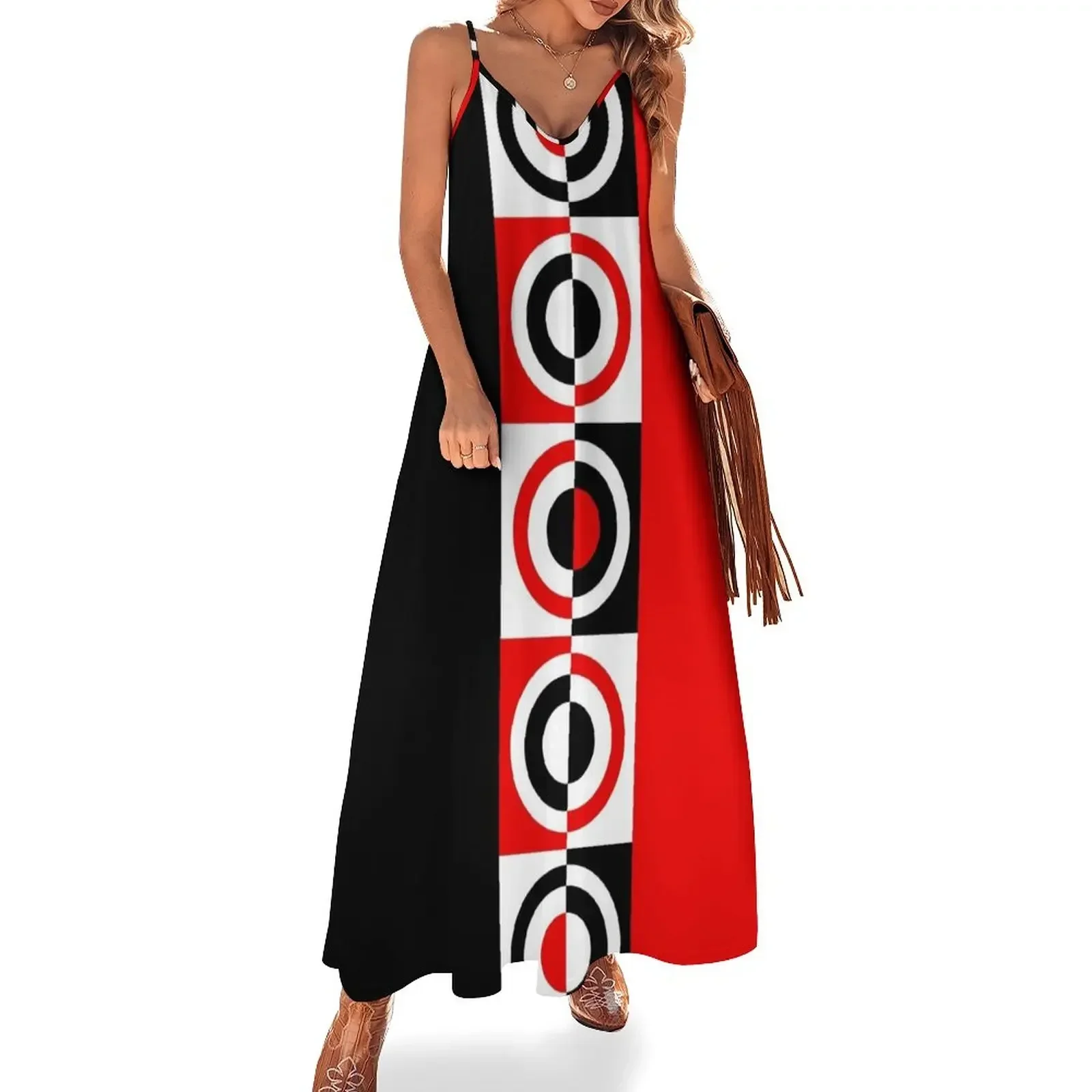 Mod Targets in Red, Black and White Sleeveless Dress dresses for women women's fashion dresses Dress