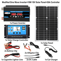 110V/220V Solar Panel System 4000W Inverter 18W Solar Panel With 30A Charge Controller Power Generation Kit for Outdoor Camping