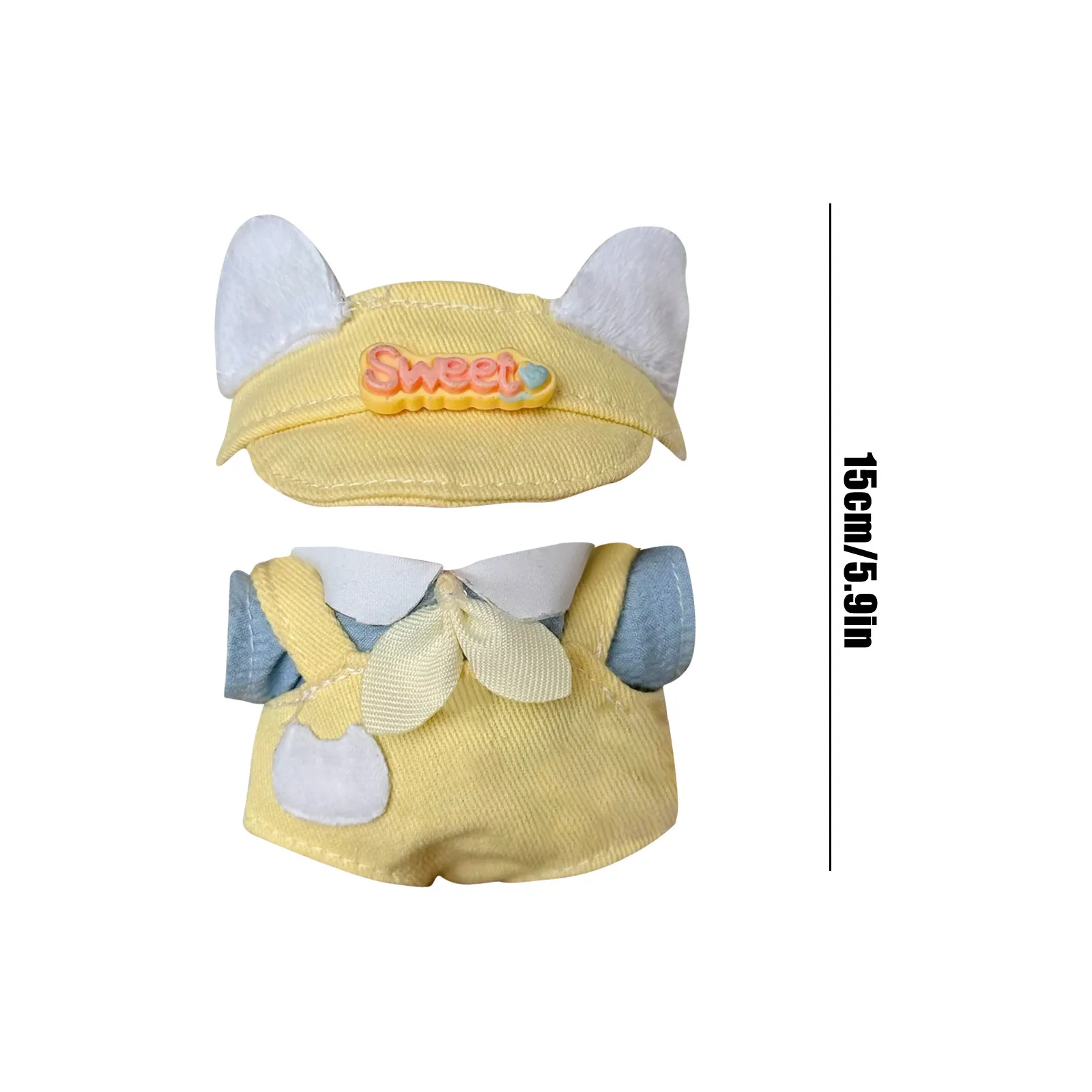 Simpatici mini vestiti per bambole di peluche Solo abiti Accessori di abbigliamento per bambole Labubu da 17 cm Maglione con cappuccio Abbigliamento Regali per bambini fai da te