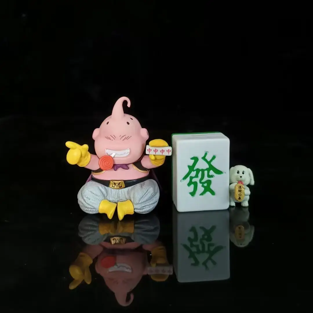 Anime Dragon Ball Figure Gk Mahjong Majin Buu Action Figurine Pvc Statue Doll Children Toys Gifts Collection Decoration Model