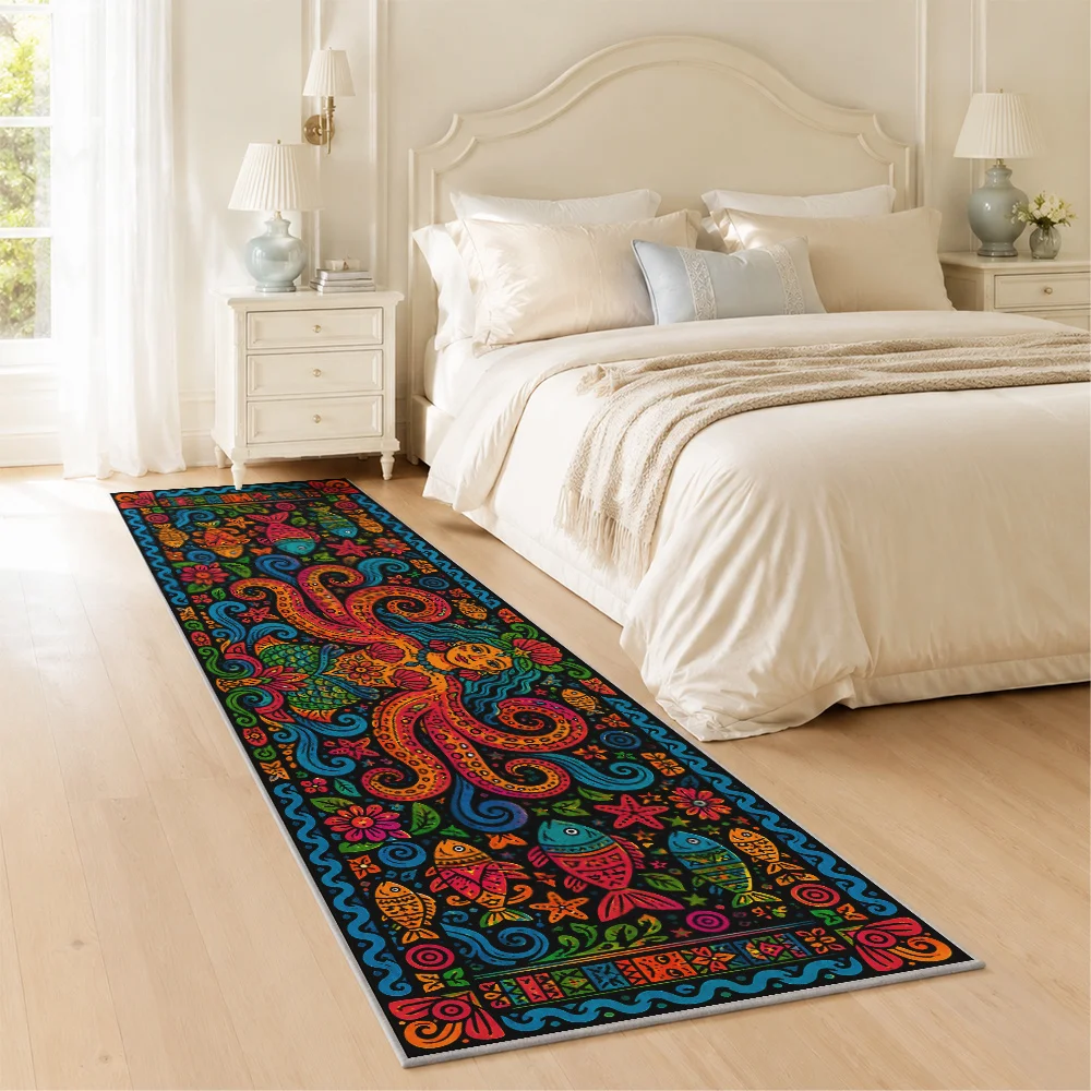 Modern Cheetah Runner Rug Pink Tropical Palm Leaf Carpet For Hallway Luxury Living Room Stairs Entrance Long Floor Mat New view 2