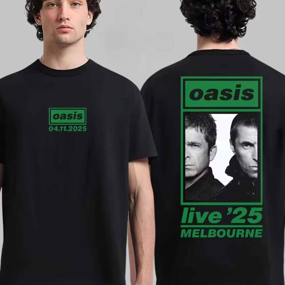 2026 new Round-neck rock band double-sided patterned printed Tee suitable for both  a short-sleeved shirt for music lovers
