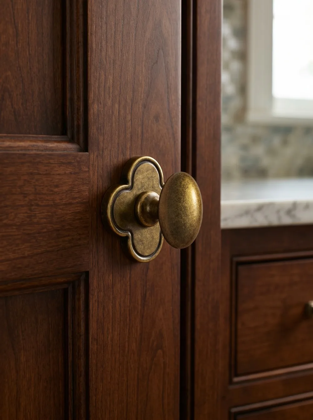 Goo-Ki Low Profile Antique Brass Cabinet Pulls Double Hole Centers(11.4''/12.6'') Zinc Alloy Handle for Drawer Cupboard Wardrobe