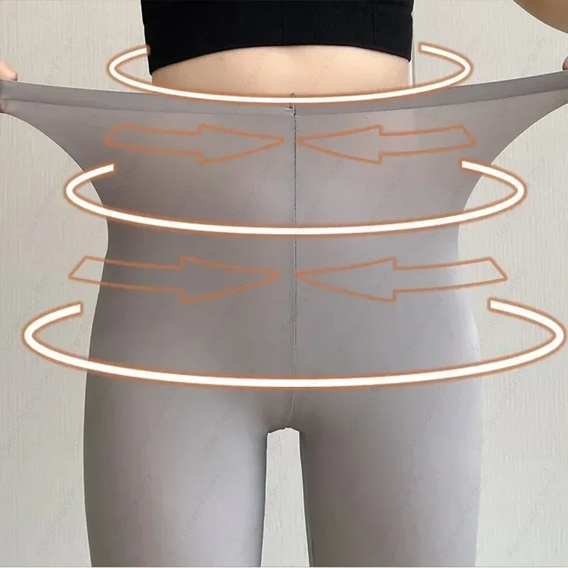 Summer Skinny Shark Leggings for Women High Waist Breathable Quick Dry Control Butt Lifting Ultra Thin for Gym Workout