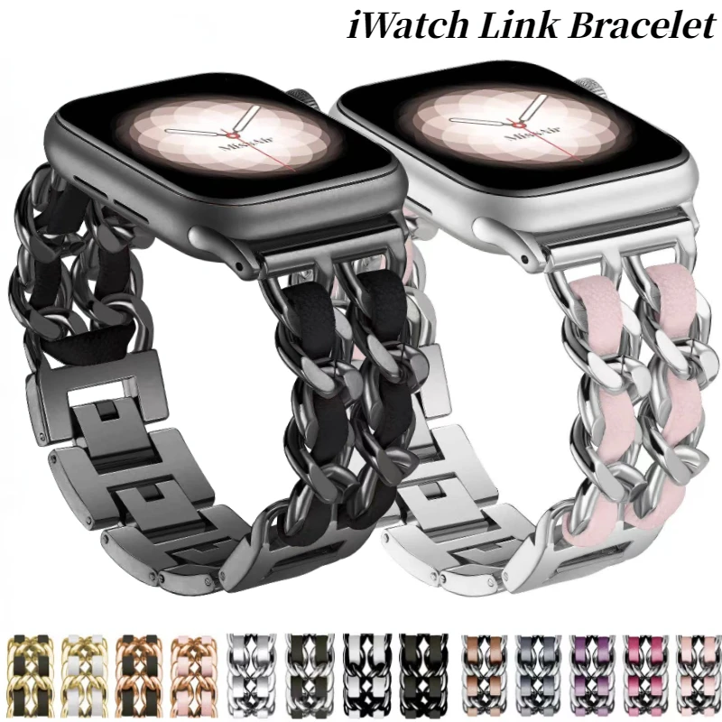 

Ремешок металлический для Apple Watch Ultra 2 49 мм 9 8 7 6 5 4 SE, браслет из нержавеющей стали для iWatch 45 мм 44 мм 42 мм 41 мм 40 мм