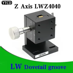 High Precision Z Axis LWZ4040 Dovetail Groove Manual Platform Rack and Pinion Drive  Knob Fine Tuning Displacement linear rail