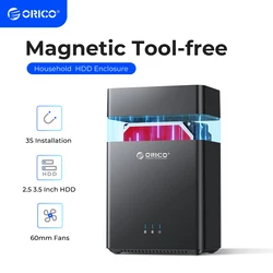ORICO DS Series 2 Bay 3.5'' USB3.0 Hard Drive Enclosure Magnetic-type USB3.0 to SATA3.0 HDD Case Support UASP 12V4A Power