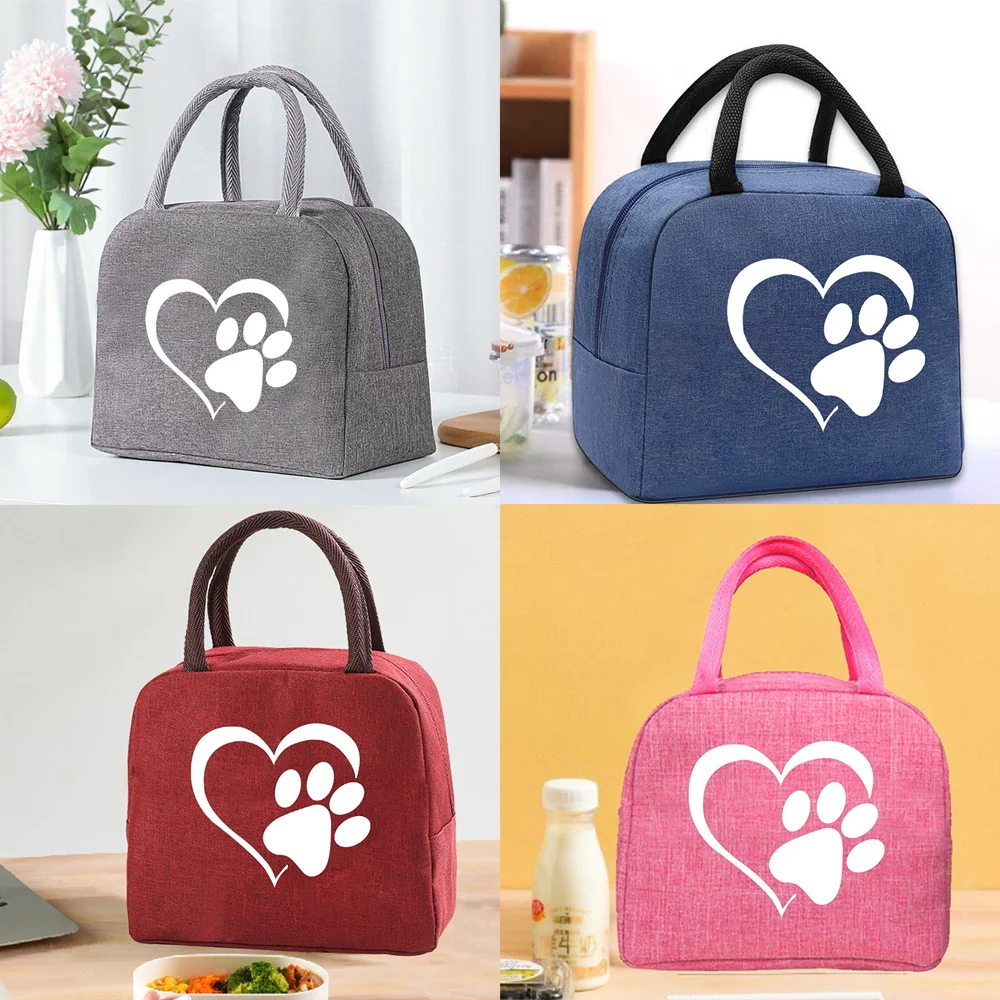 

Insulated Lunch Bag Handbags Box for Women Kids Portable Thermal Food Picnic Bags Paw Love Series Cooler Organizern for Work